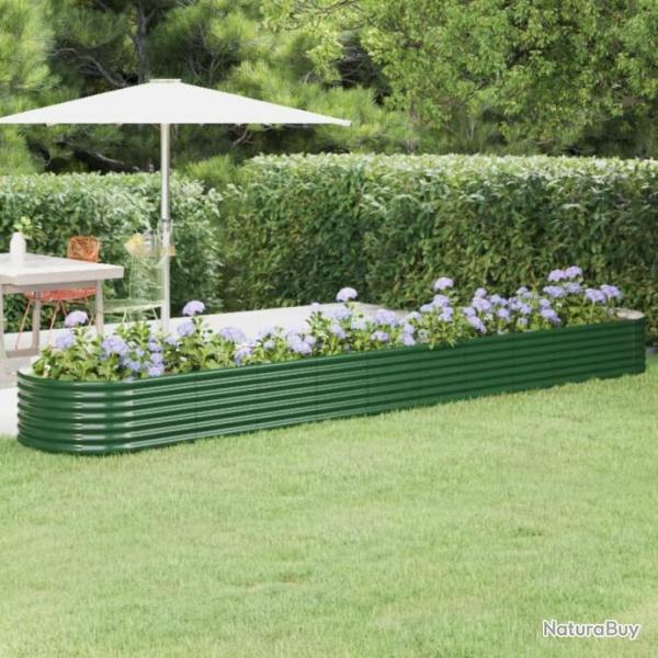 Jardinire de jardin Acier enduit de poudre 440x80x36 cm Vert