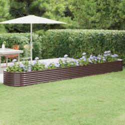 Jardinière de jardin Acier enduit de poudre 440x80x36 cm Marron