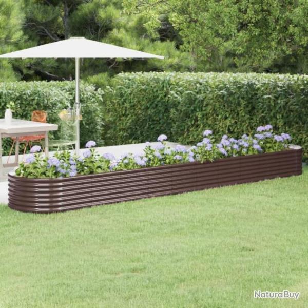 Jardinire de jardin Acier enduit de poudre 440x80x36 cm Marron