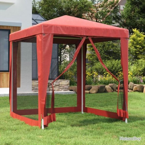 Tente de fte avec 4 parois latrales en maille Rouge 2x2m PEHD