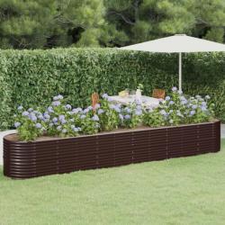 Jardinière de jardin Acier enduit de poudre 440x80x68 cm Marron