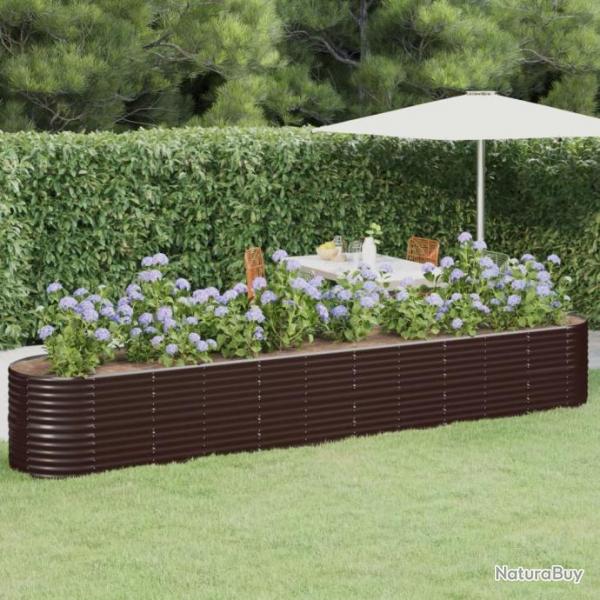 Jardinire de jardin Acier enduit de poudre 440x80x68 cm Marron