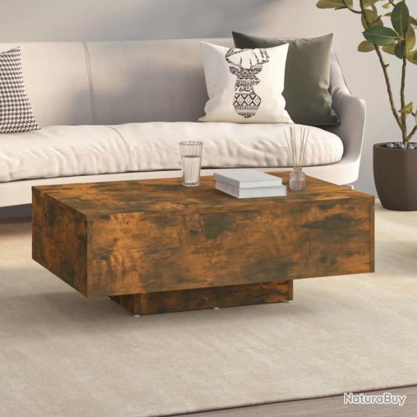 Table basse Chne fum 85x55x31 cm Bois d'ingnierie