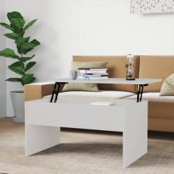 Table basse Blanc 80x50,5x41,5 cm Bois d'ingénierie
