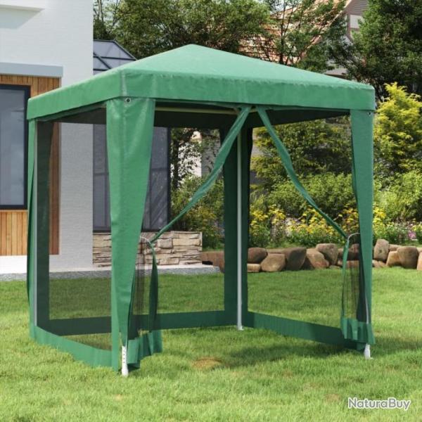 Tente de fte avec 4 parois latrales en maille Vert 2x2 m PEHD