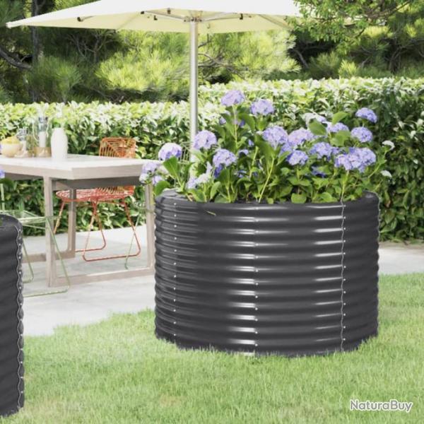 Jardinire Acier enduit de poudre 100x100x68 cm Anthracite