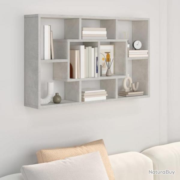 tagre murale Gris bton 85x16x52,5 cm Bois d'ingnierie