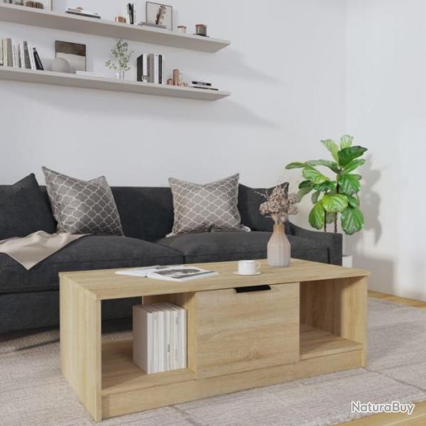 Table basse Chne sonoma 102x50x36 cm Bois d'ingnierie