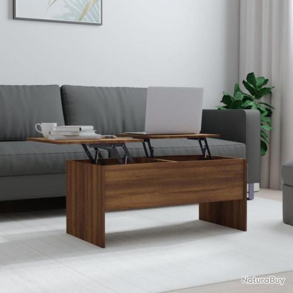 Table basse Chne marron 102x50,5x46,5 cm Bois d'ingnierie