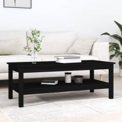 Table basse Noir 110x50x40 cm Bois massif de pin