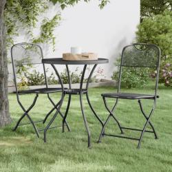 Chaises pliables de jardin 2 pcs Maille métallique Anthracite