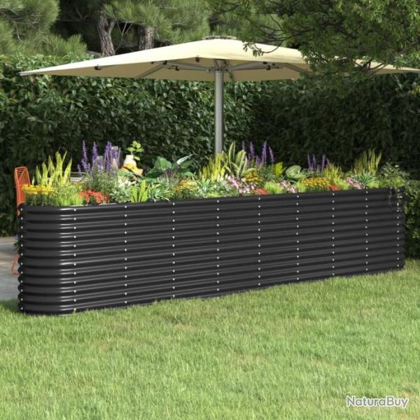 Jardinire de jardin Acier enduit poudre 332x40x68cm Anthracite