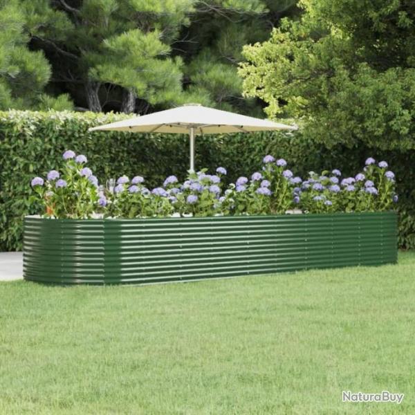 Jardinire Vert 447x140x68 cm Acier enduit de poudre