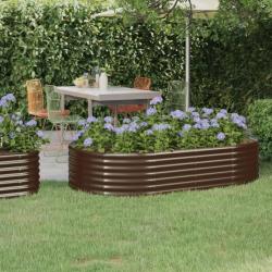 Jardinière de jardin Acier enduit de poudre 175x100x36cm Marron