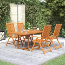 Ensemble de salle à manger de jardin 5 pcs Bois d'acacia massif