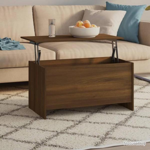 Table basse Chne marron 102x55,5x52,5 cm Bois d'ingnierie