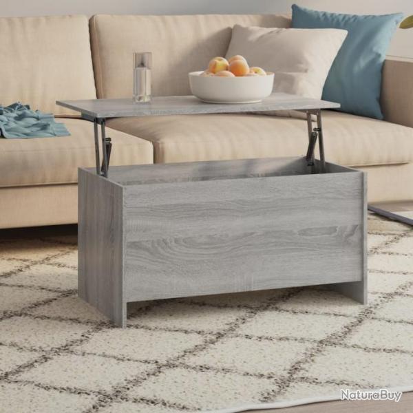 Table basse Sonoma gris 102x55,5x52,5 cm Bois d'ingnierie