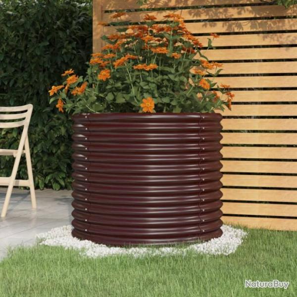 Jardinire de jardin Acier enduit de poudre 80x80x68 cm Marron