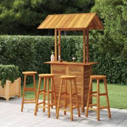 Ensemble de bar de jardin 5 pcs Bois d'acacia solide