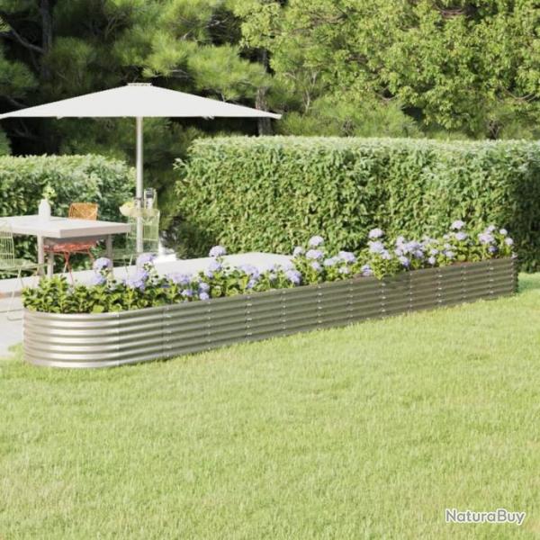 Jardinire de jardin Acier enduit de poudre 512x80x36cm Argent