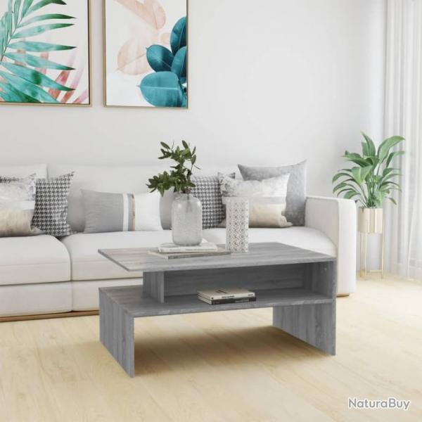 Table basse Sonoma gris 90x60x42,5 cm Bois d'ingnierie