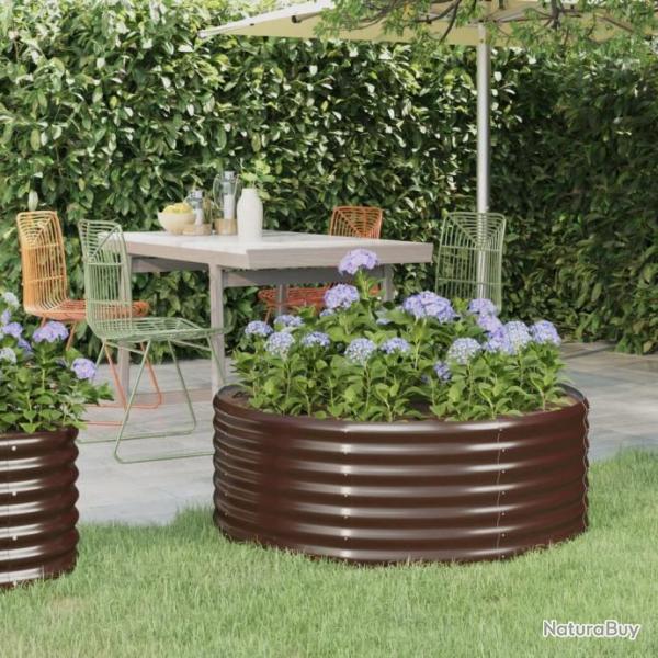 Jardinire de jardin Acier enduit de poudre 100x100x36cm Marron