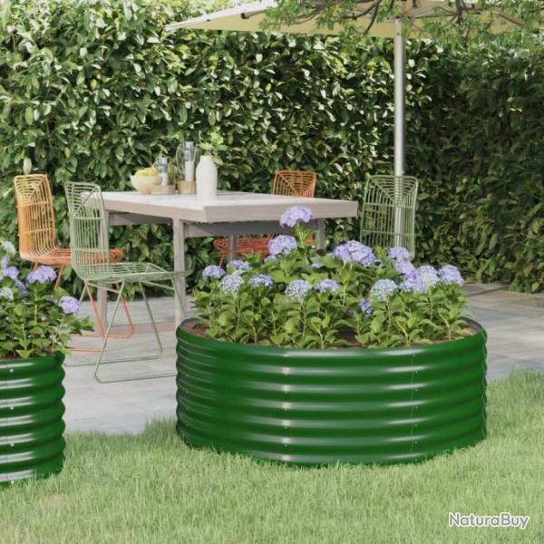 Jardinire de jardin Acier enduit de poudre 100x100x36 cm Vert