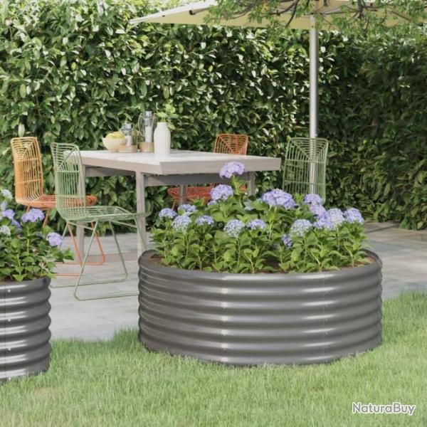 Jardinire de jardin Acier enduit de poudre 100x100x36 cm Gris