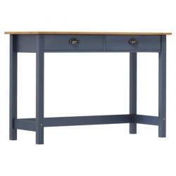 Table console avec 2 tiroirs Gris 110x45x74 cm Pin solide