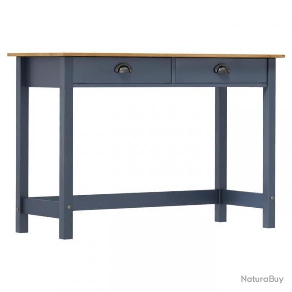 Table console avec 2 tiroirs Gris 110x45x74 cm Pin solide