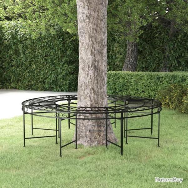 Banc circulaire tour d'arbre 160 cm Noir Acier