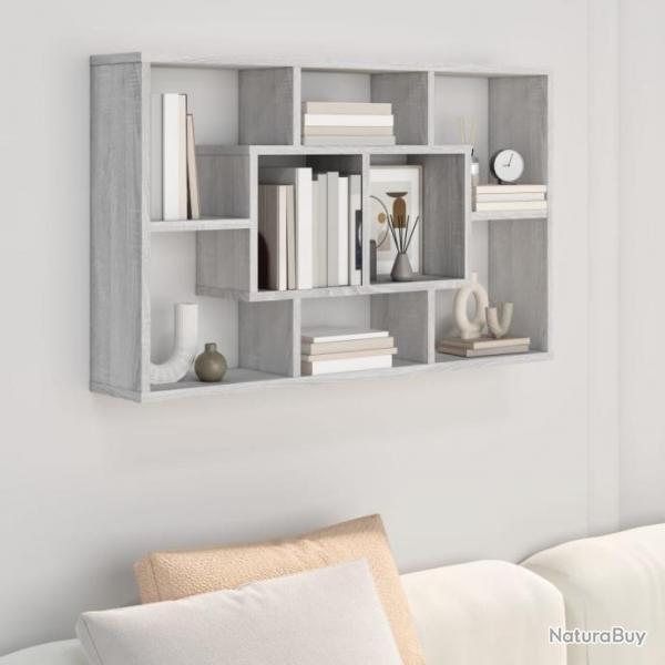 tagre murale Sonoma gris 85x16x52,5 cm Bois d'ingnierie