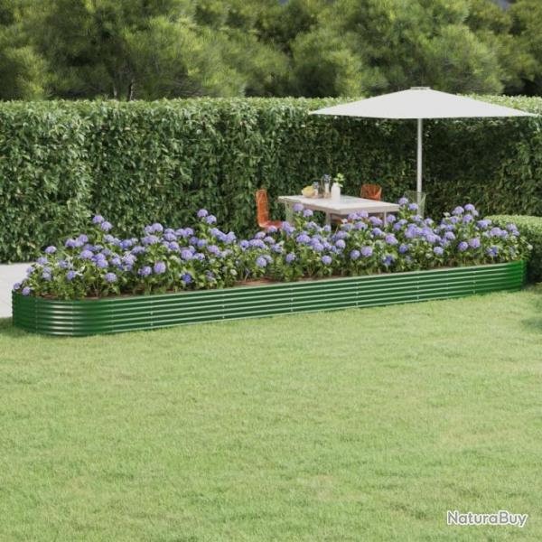 Jardinire de jardin Acier enduit de poudre 600x140x36 cm Vert