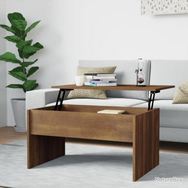 Table basse Chne marron 80x50,5x41,5 cm Bois d'ingnierie