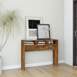 Table console Chêne fumé 105x30x80 cm Bois d'ingénierie