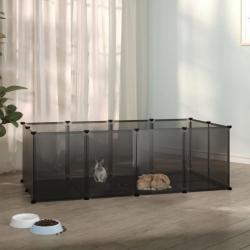 Cage pour petits animaux Noir 144x74x46,5 cm PP et Acier