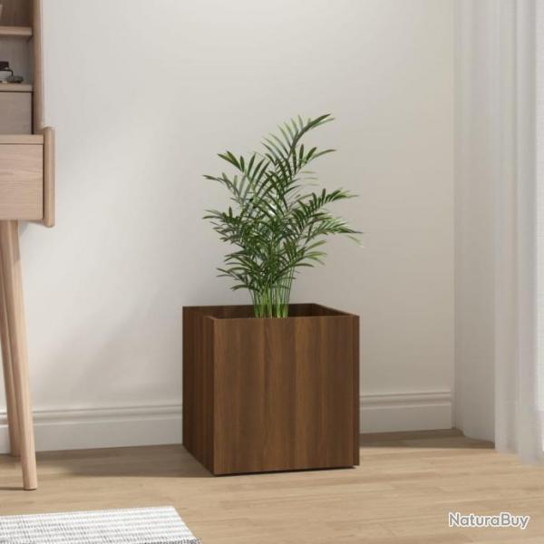 Jardinire Chne marron 40x40x40 cm Bois d'ingnierie