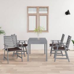 Chaises à dîner d'extérieur avec coussins 4 pcs Acacia massif