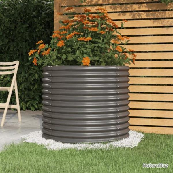 Jardinire de jardin Acier enduit de poudre 80x80x68 cm Gris