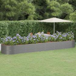 Jardinière de jardin Acier enduit de poudre 584x140x68 cm Gris