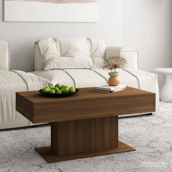 Table basse Chne marron 96x50x45 cm Bois d'ingnierie