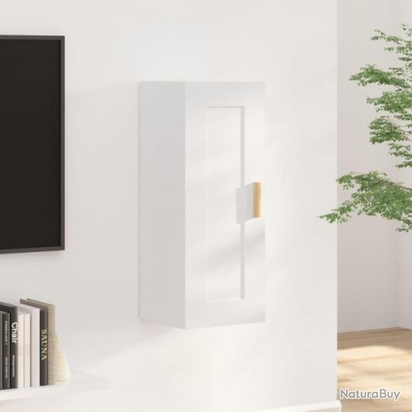 Armoire murale Blanc brillant 35x34x90 cm Bois d'ingnierie