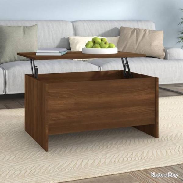 Table basse Chne marron 80x55,5x41,5 cm Bois d'ingnierie