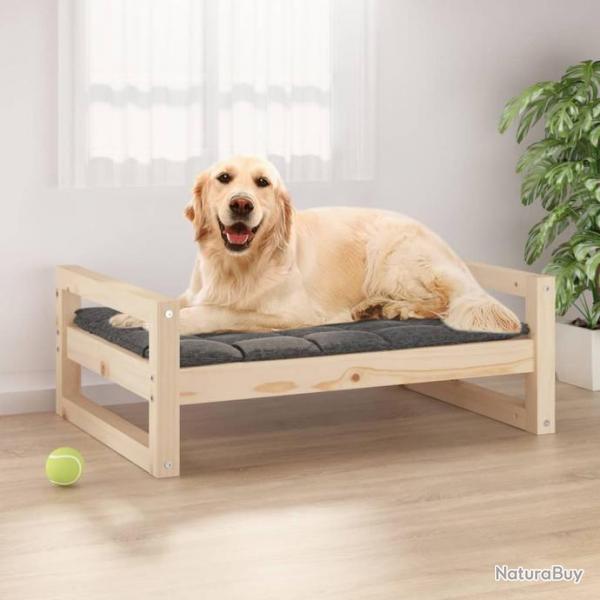 Lit pour chien 75,5x55,5x28 cm Bois de pin solide