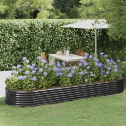 Jardinière Acier enduit de poudre 322x100x36 cm Anthracite