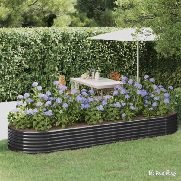 Jardinire Acier enduit de poudre 322x100x36 cm Anthracite