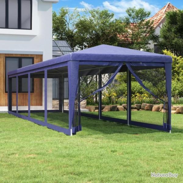 Tente de fte et 10 parois latrales en maille Bleu 3x12 m PEHD