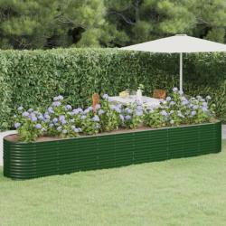 Jardinière de jardin Acier enduit de poudre 440x80x68 cm Vert