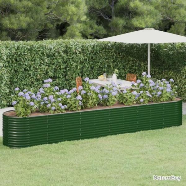 Jardinire de jardin Acier enduit de poudre 440x80x68 cm Vert