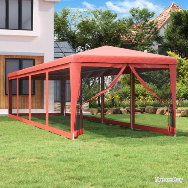 Tente de fte 10 parois latrales en maille Rouge 3x12 m PEHD